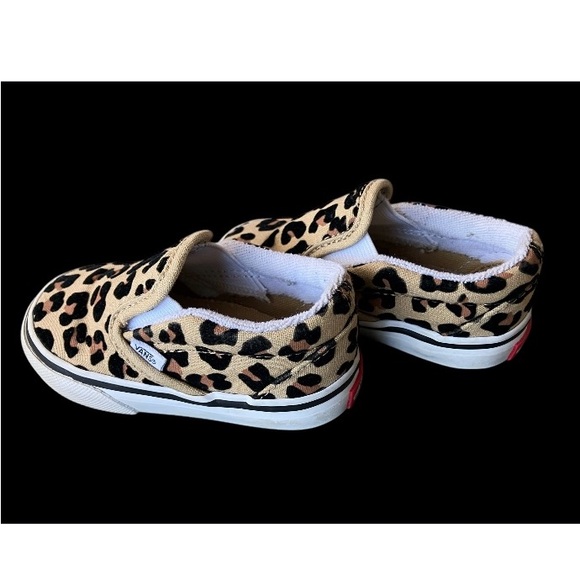 Vans Leopard Print Slip-On Toddler Sneakers - Picture 3 of 5